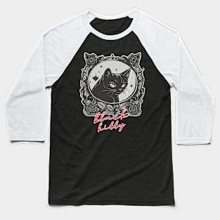 Black cat  Aesthetic Artwork Baseball T-Shirt